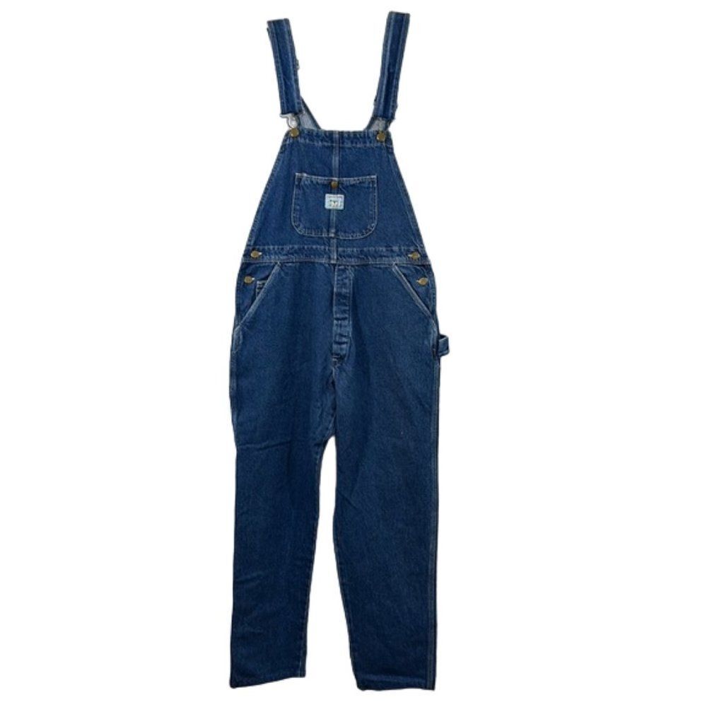 Vintage Pointer Brand Denim Bibbed Overalls Size 34X31 Waist 34 in